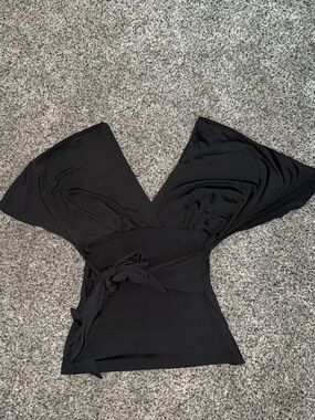Vintage Wet Seal Black V-Neck Wrap Top